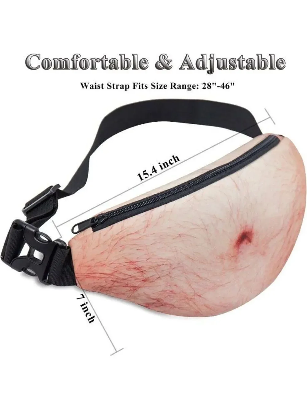 Funny Realistic Fat Belly Fanny Pack Waist Bag Adjustable Strap Waterproof PU